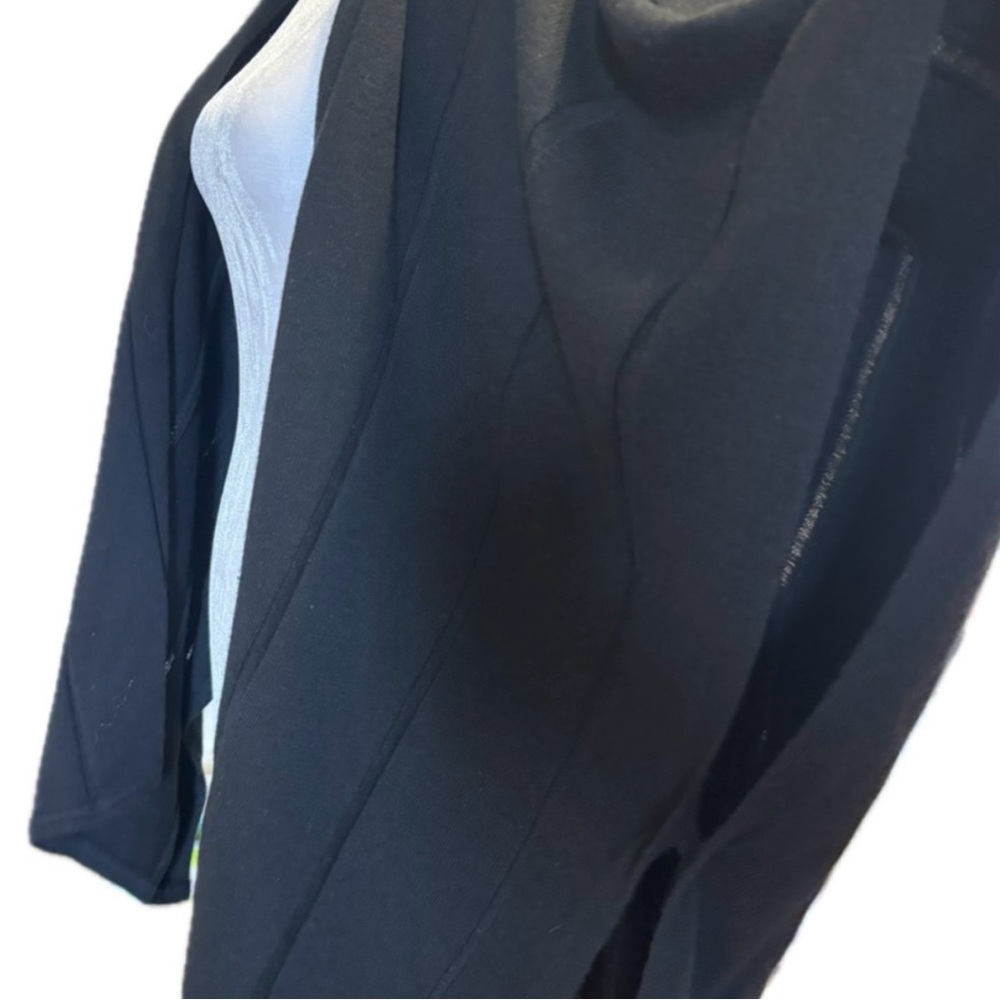 LOFT Open Front Knit Poncho Cardigan Shawl Wrap — Black, Size M/L - Picture 6 of 8